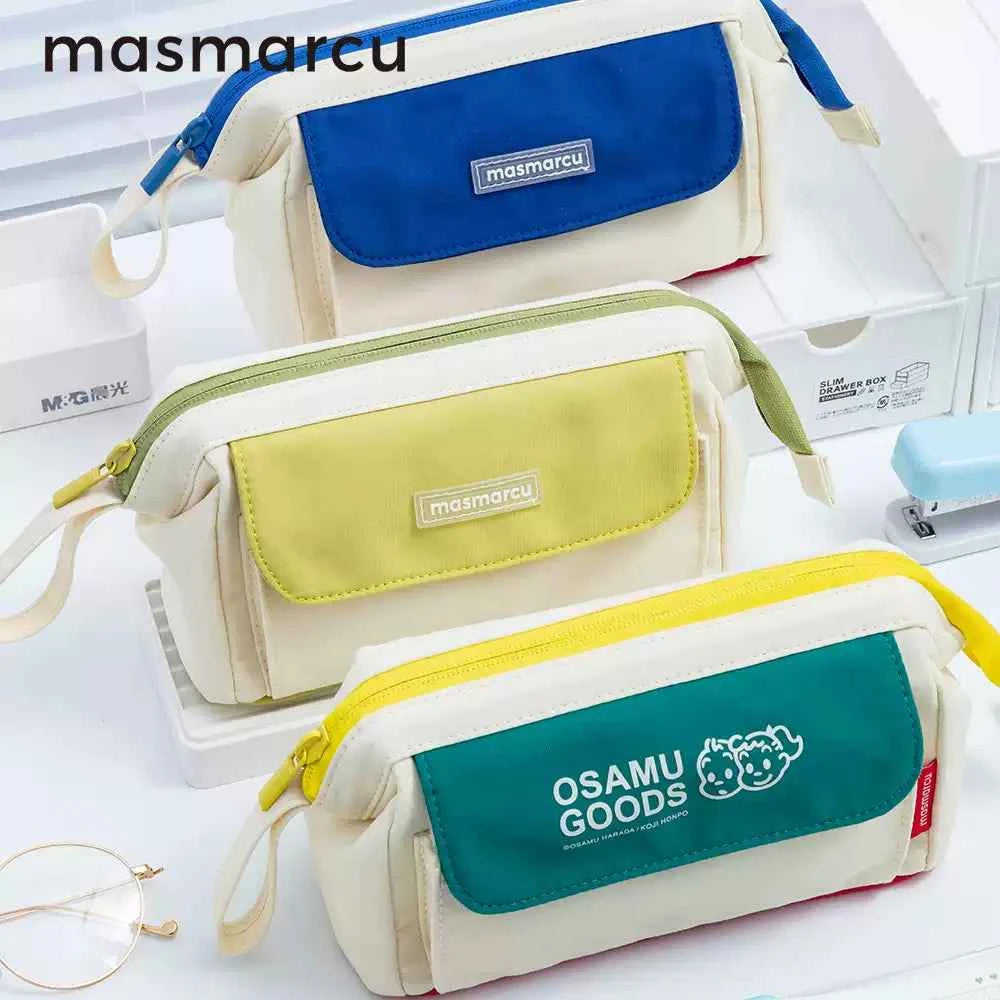 M&G MASMARCU Triangle Large Capacity Multi-Compartment Pencil Case