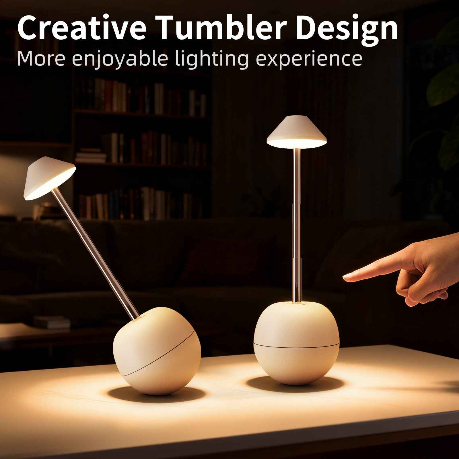 LED Night Light Rechargeable with Remote Telescopic Stem Wobble Base