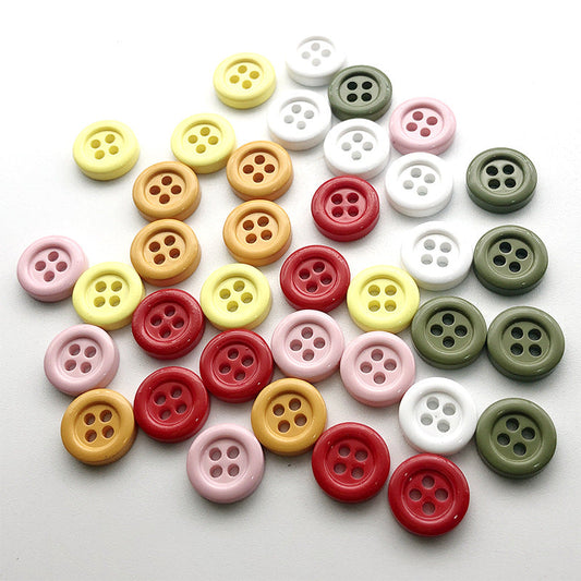 11.5mm Colorful Round Four-Hole Buttons for Kids' Cardigans 100pcs