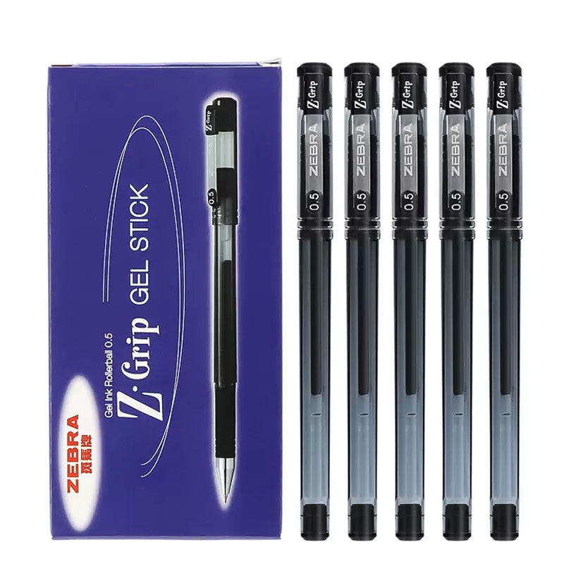 Zebra Z-Grip Stick Gel Ink Rollerball Pen,0.5mm,10 Pack