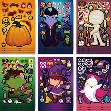 Make a Face Halloween Ghost DIY Stickers for Kids 24 Sheets