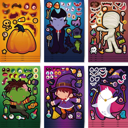 Make a Face Halloween Ghost DIY Stickers for Kids 24 Sheets