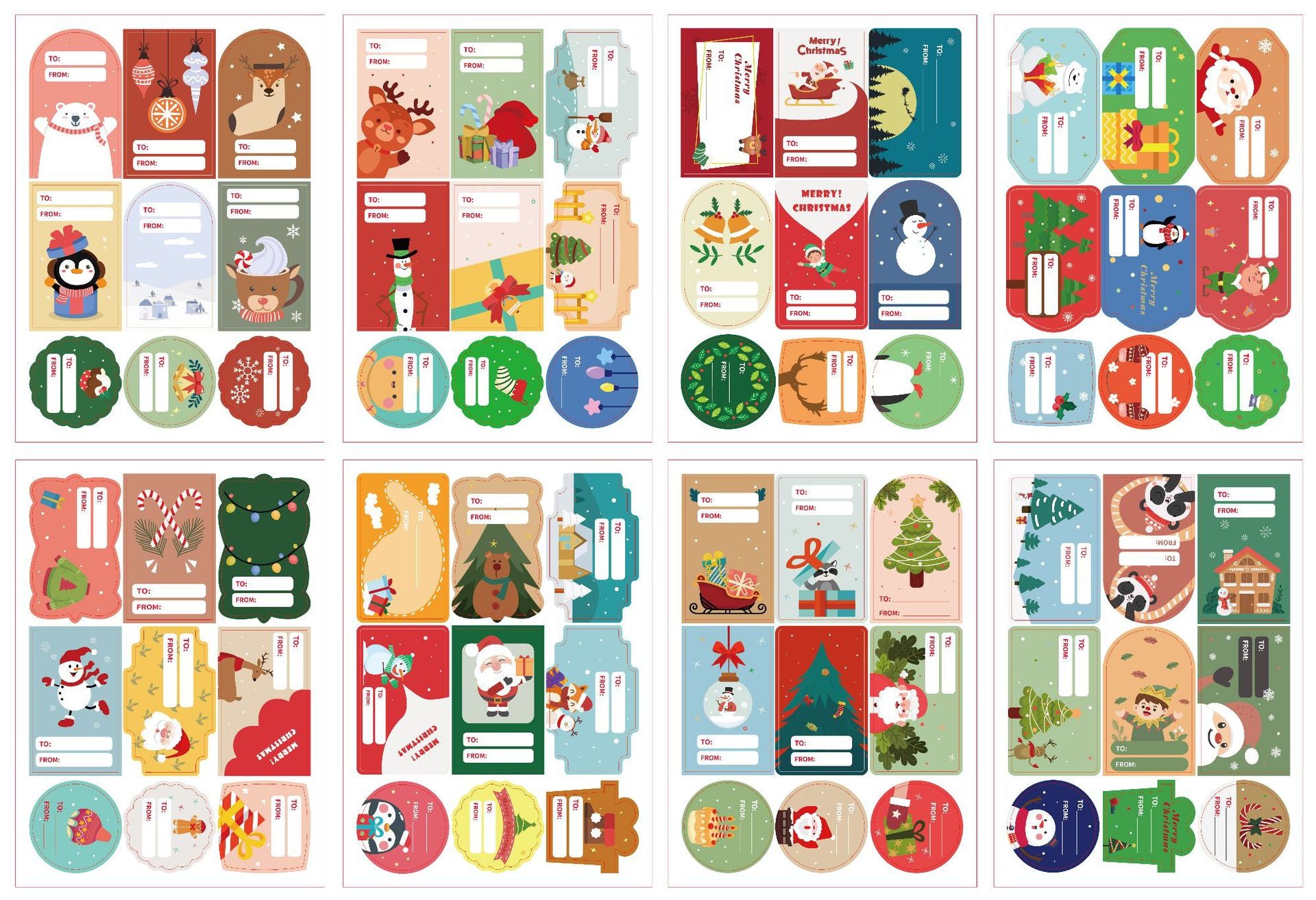36 Sheets Christmas Stickers for Kids Cards Crafts 324pcs Labels