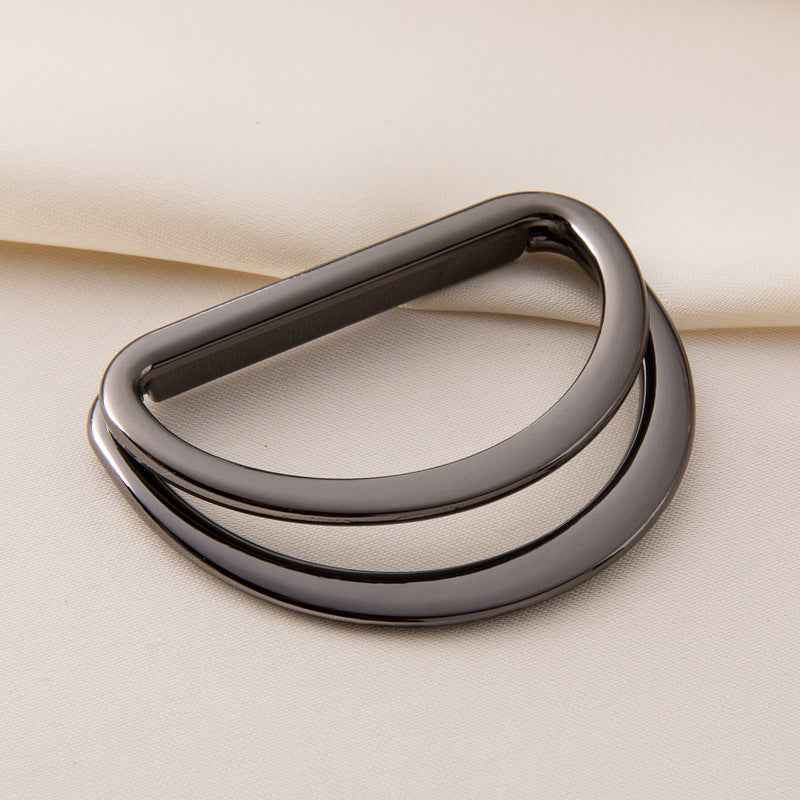 Verstellbare Metall-Gürtelschnalle mit Doppel-D-Ring, dunkelgrau