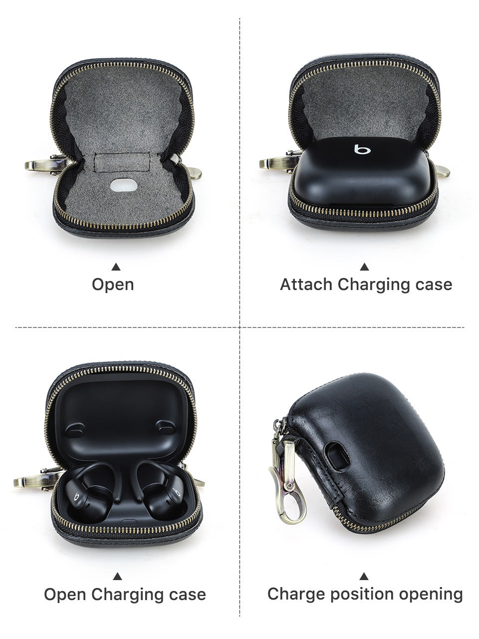 Genuine Leather Case for Apple Powerbeats Pro 2 Bluetooth Earphone Pouch