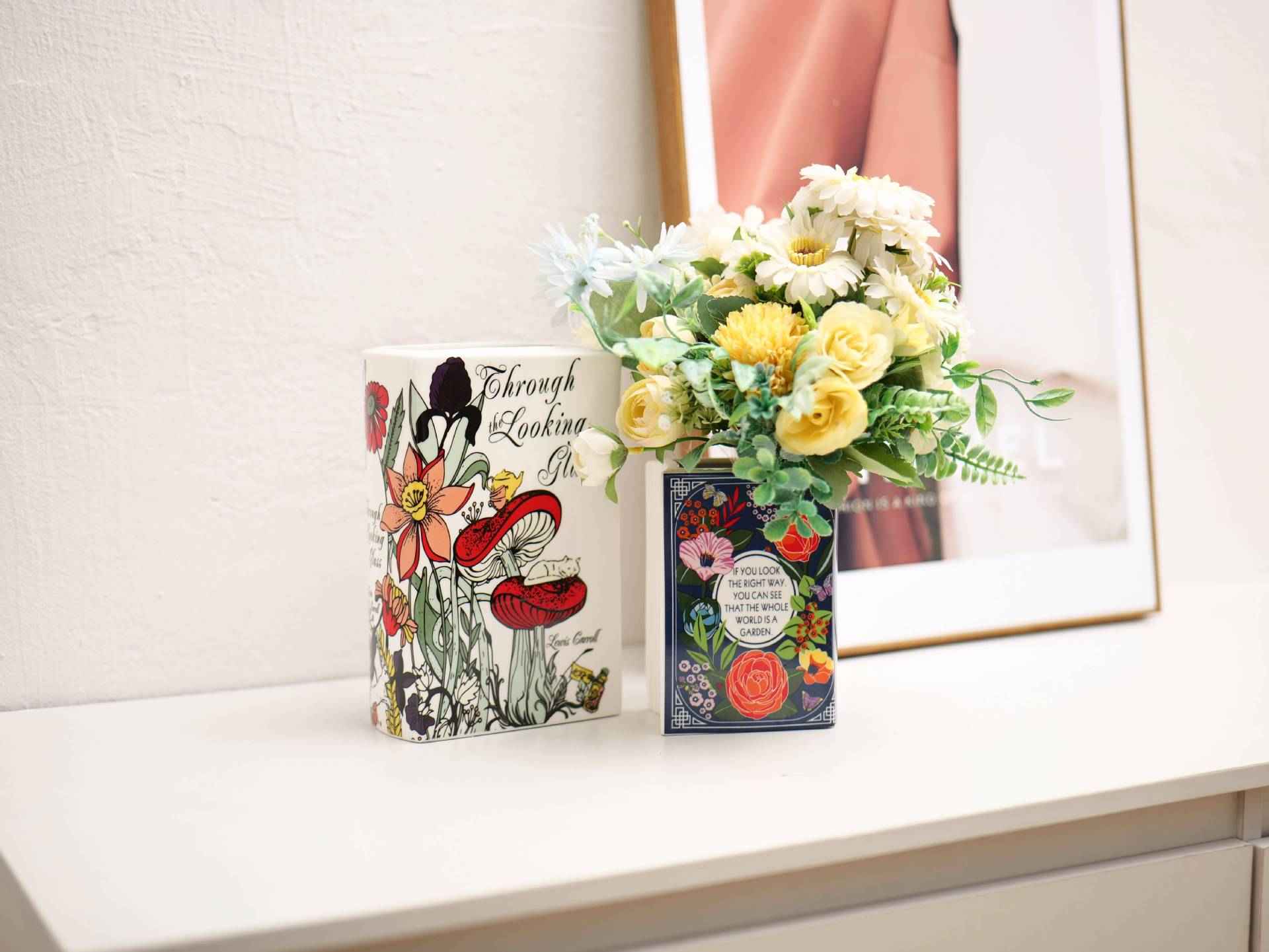 Ceramic Book-Shaped Decorative Planter for Home Decor Book Lovers