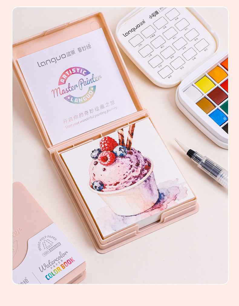 LANGUO MINI Art Watercolor Paper Sketchbook Tearable 5 Pack