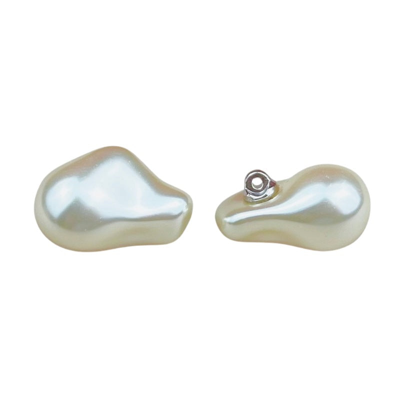 High-gloss peanut pearl cheongsam buttons, light yellow; glossy front with shank