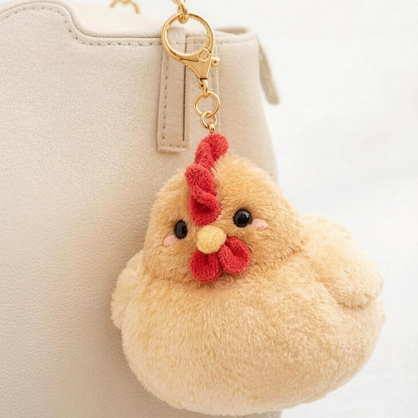 Cute Chicken Plush Keychain – Soft Stuffed Animal Bag Charm Pendant 4