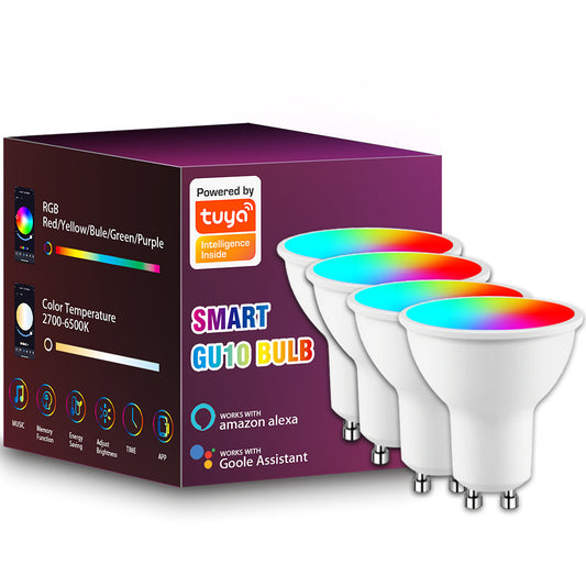 Smart GU10 LED Bulb 5W,WiFi & Bluetooth,Dimmable RGB Color Changing