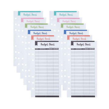 60 Expense Tracker 6-Hole Punched Budget Sheets for A6 Budget Binder