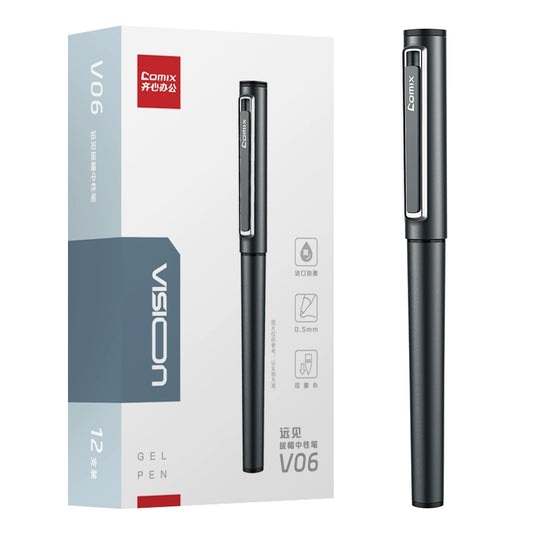 Comix Vision metalne gel olovke s kuglicom 0.5/0.7mm crna tinta 12 komada