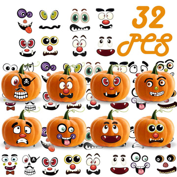 Make a Face Halloween Pumpkin Emoji Stickers for Kids 12 Sheets