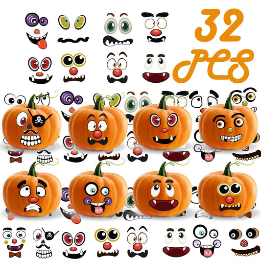 Make a Face Halloween Pumpkin Emoji Stickers for Kids 12 Sheets
