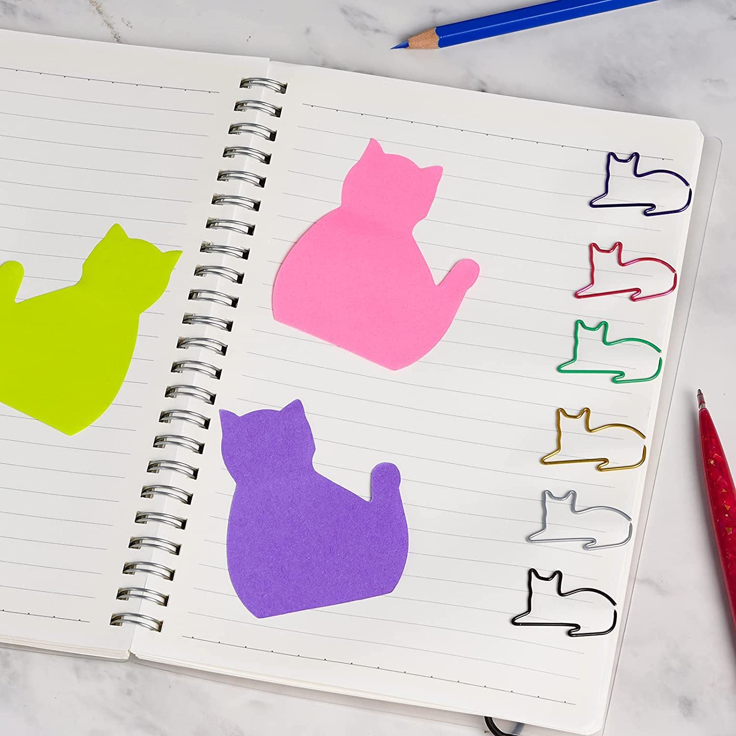 Cat Shape Sticky Note 8 Color 75 Sheets/Pad