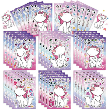 Make a Face Cartoon White Fox DIY Stickers for Kids 24 Sheets