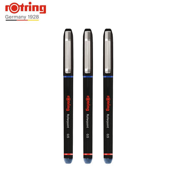 Kuličkové pero rOtring Rollerpoint, balení 3 ks – modrý inkoust | jehlový hrot | 0,5 mm / 0,7 mm | přesný liner s tekutým inkoustem