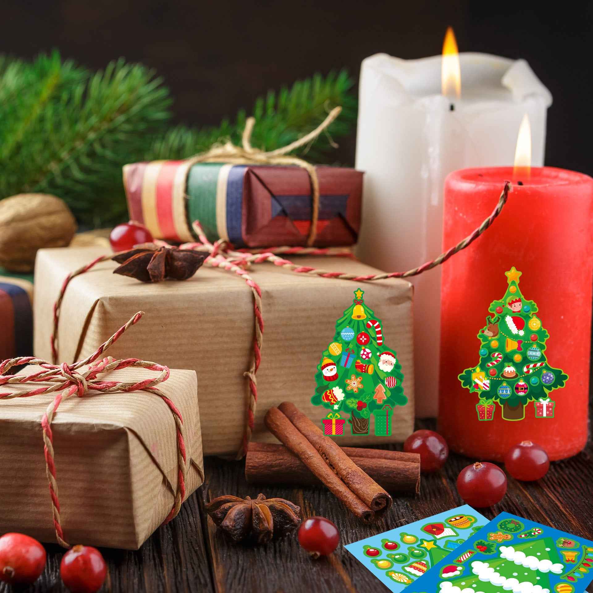 Make a Face Christmas Tree Stickers for Kids 24 Sheets