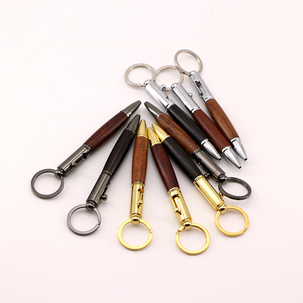 Bolt Action Keychain Wood & Metal Ballpoint Pen