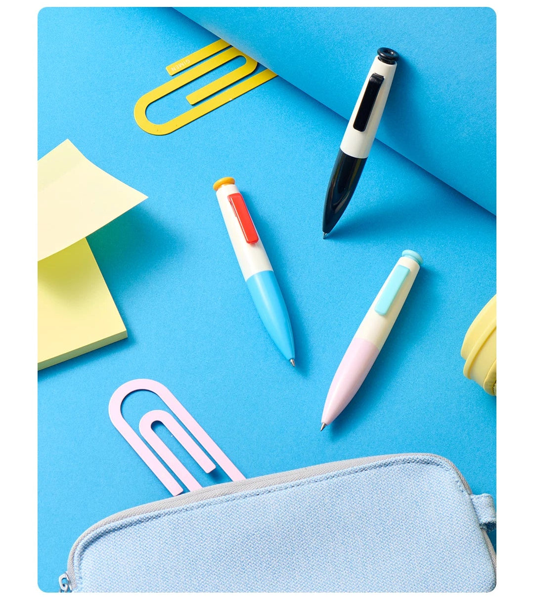 KACO PLAY Retro Mini Click Gel Pen Pocket-Sized 3-Pack