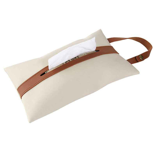 Hanging PU Leather Car Tissue Box Holder
