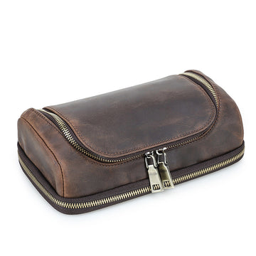 Leather Tech Organizer Bag Cable & Power Bank Carry Case for Apple Accessories