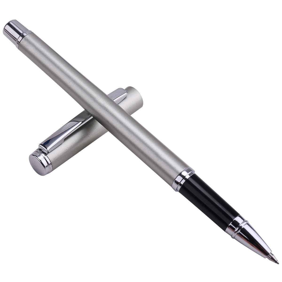 Deli S82 Metal Barrel Gel Pen 0.5mm Black Ink - 4 Pack