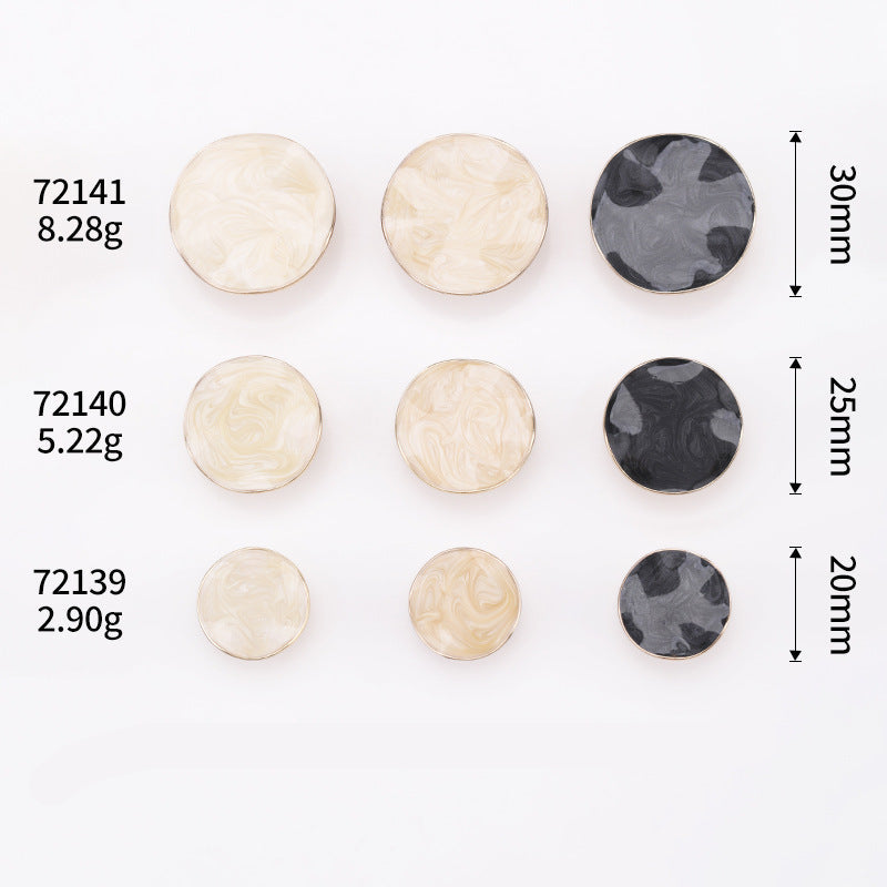 20-pack coat buttons set with metal shanks; sizes 30mm, 25mm, 20mm