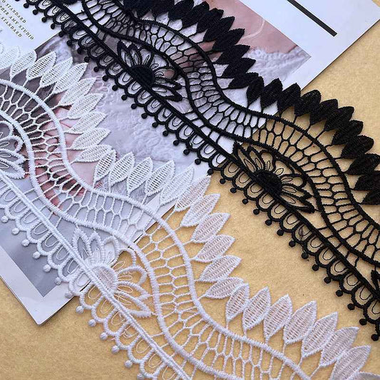 10CM Milk Fiber Embroidered Lace Trim for Clothing Home Decor 5 Yards