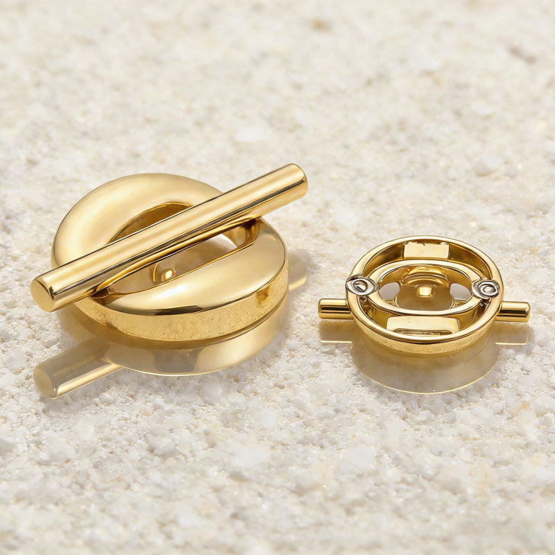 Hohle Metallknöpfe goldfarben, rundes Ringdesign, Vorder- und Rückseite, 20er Pack