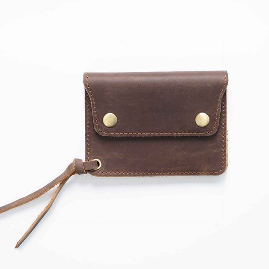 Handmade Crazy Horse Leather Card Holder Wallet Coffee