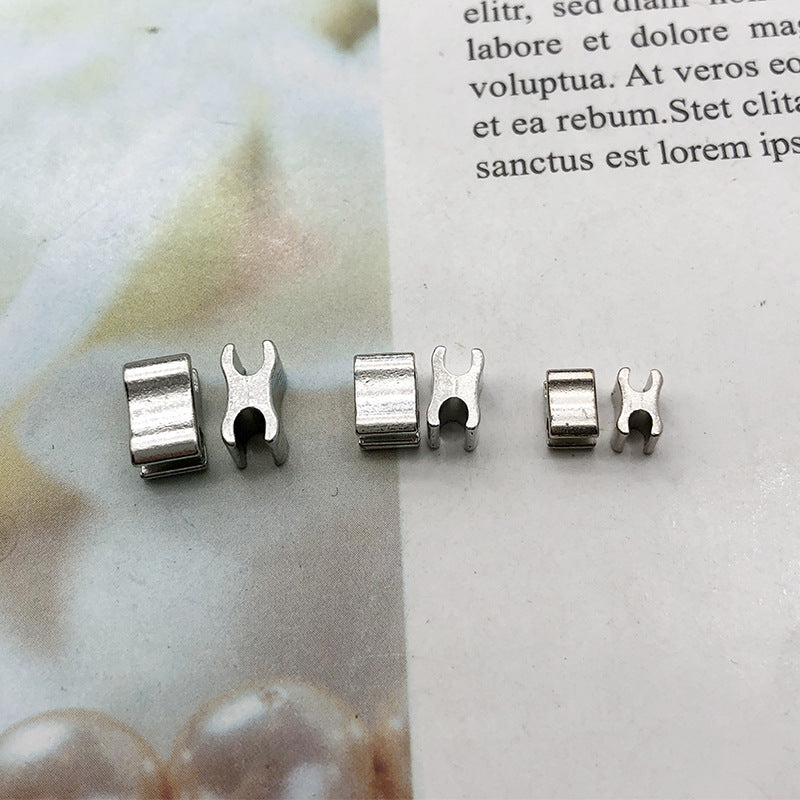 #5 zipper repair kit: metal retainer insert pin pair with clip, close-up (3 pieces)