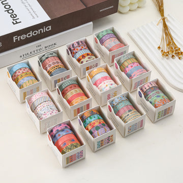 Sada washi pásek Sweet Donut House | 60 rolí | 12 barevných palet × 5 rolí | 10 mm × 2 m