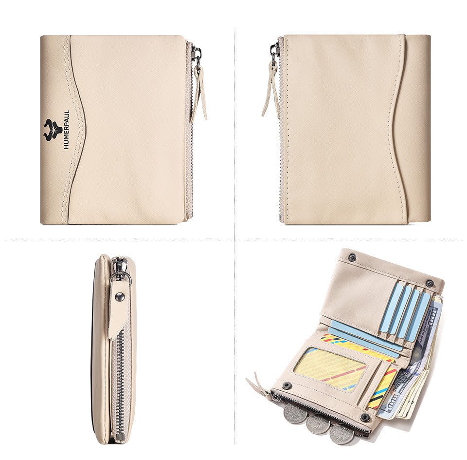 Retro Genuine Leather Short Wallet