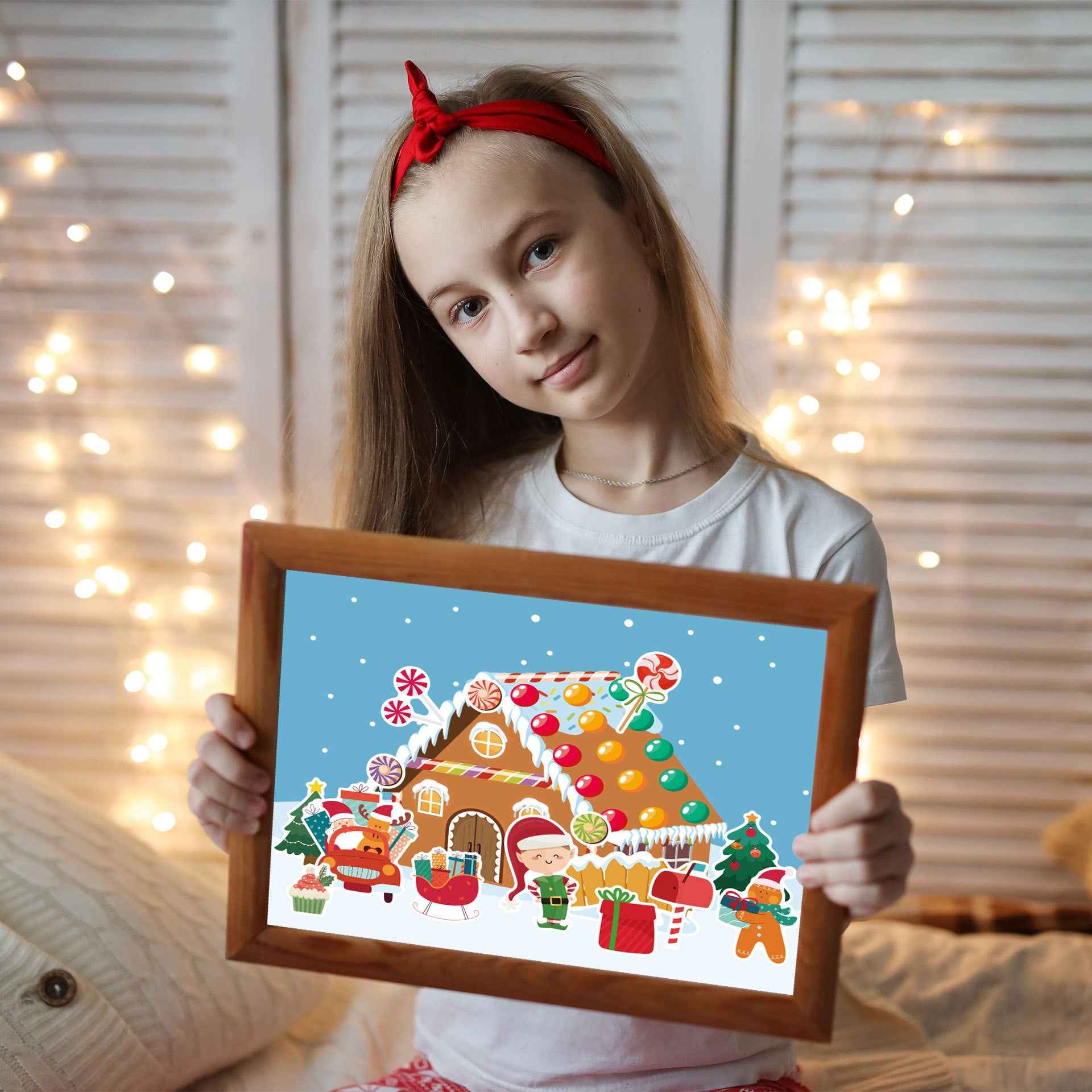 Make a Face Christmas House Stickers for Kids 24 Sheets