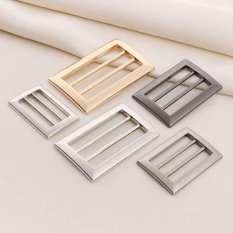 4-position metal ladder belt buckles set, multiple finishes (gold, silver, nickel, gunmetal)