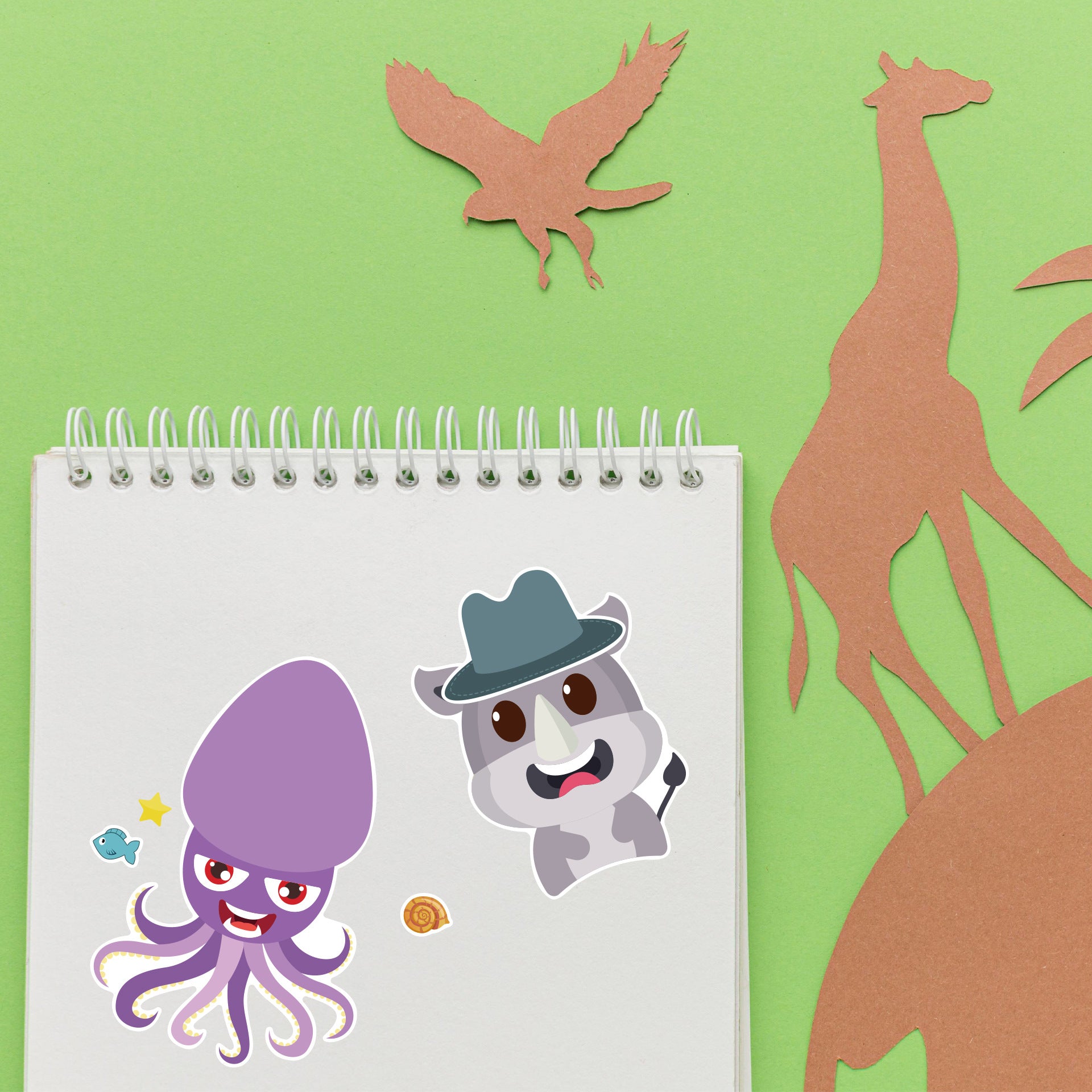 24 Sheets Wildlife Animals Make Your Own Stickers for Kids
