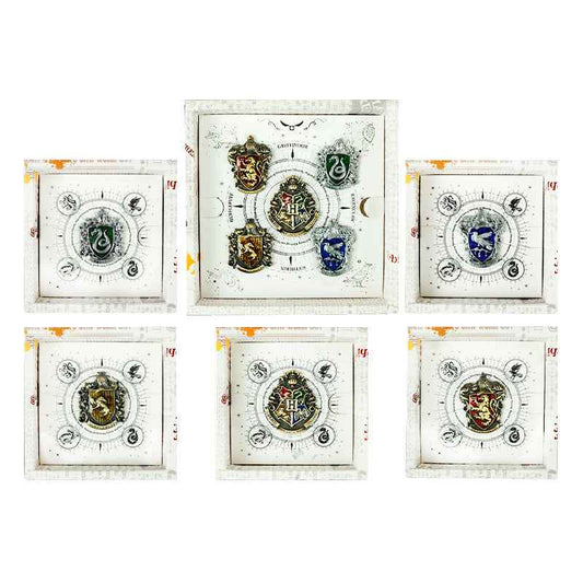 Harry Potter Metal Badge Set – Hogwarts House Crest Pins 5 Pack