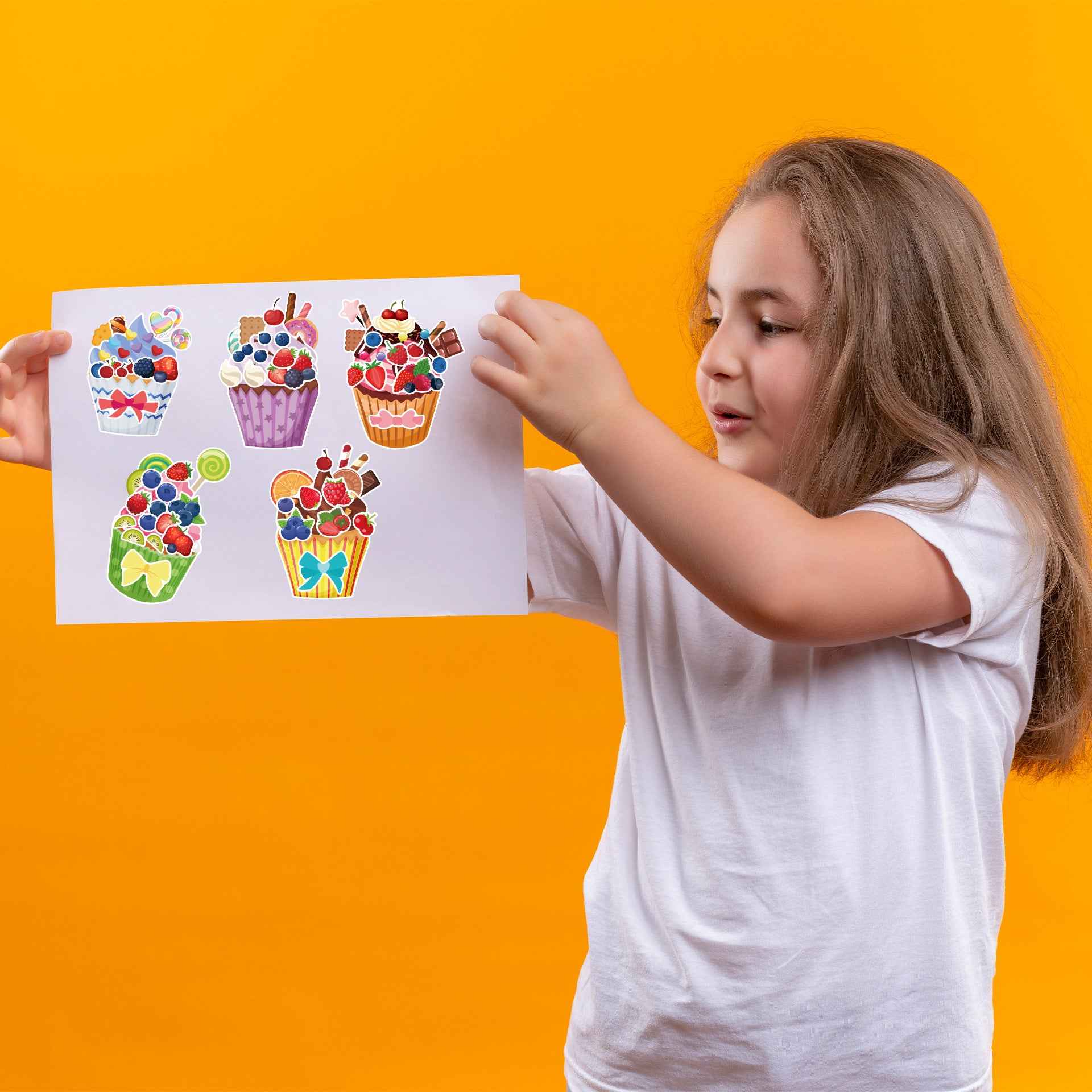 Make a Face Strawberry Ice Cream Stickers for Kids 24 Sheets
