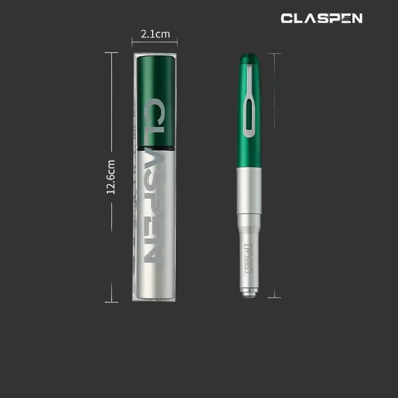 TANOOCI CLASPEN Premium Magnetic Gel Pen | 0.5mm Black Ink | Metal Body Green Silver
