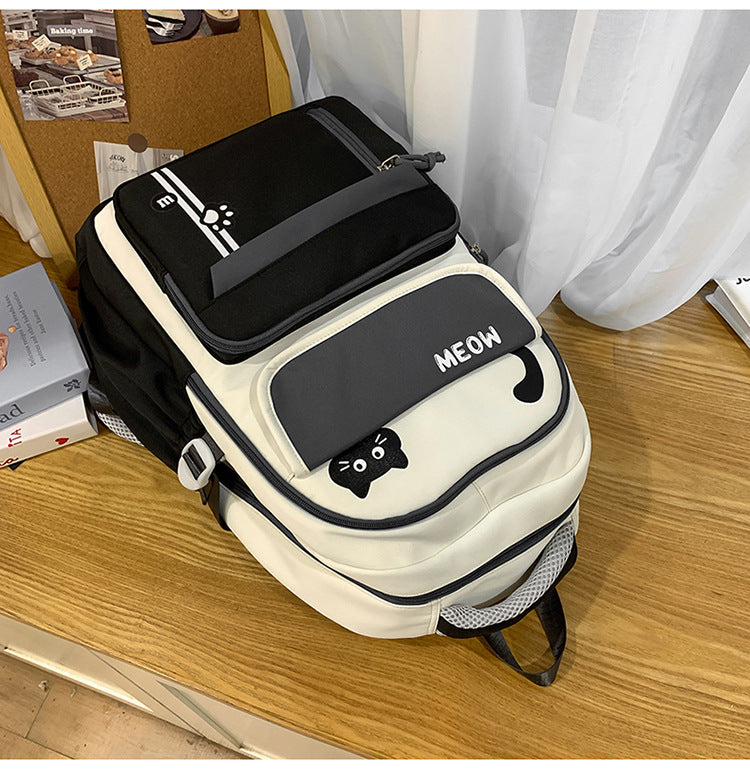 Korean Cat Series Student Backpack | Cute Lightweight School Bag for Girls