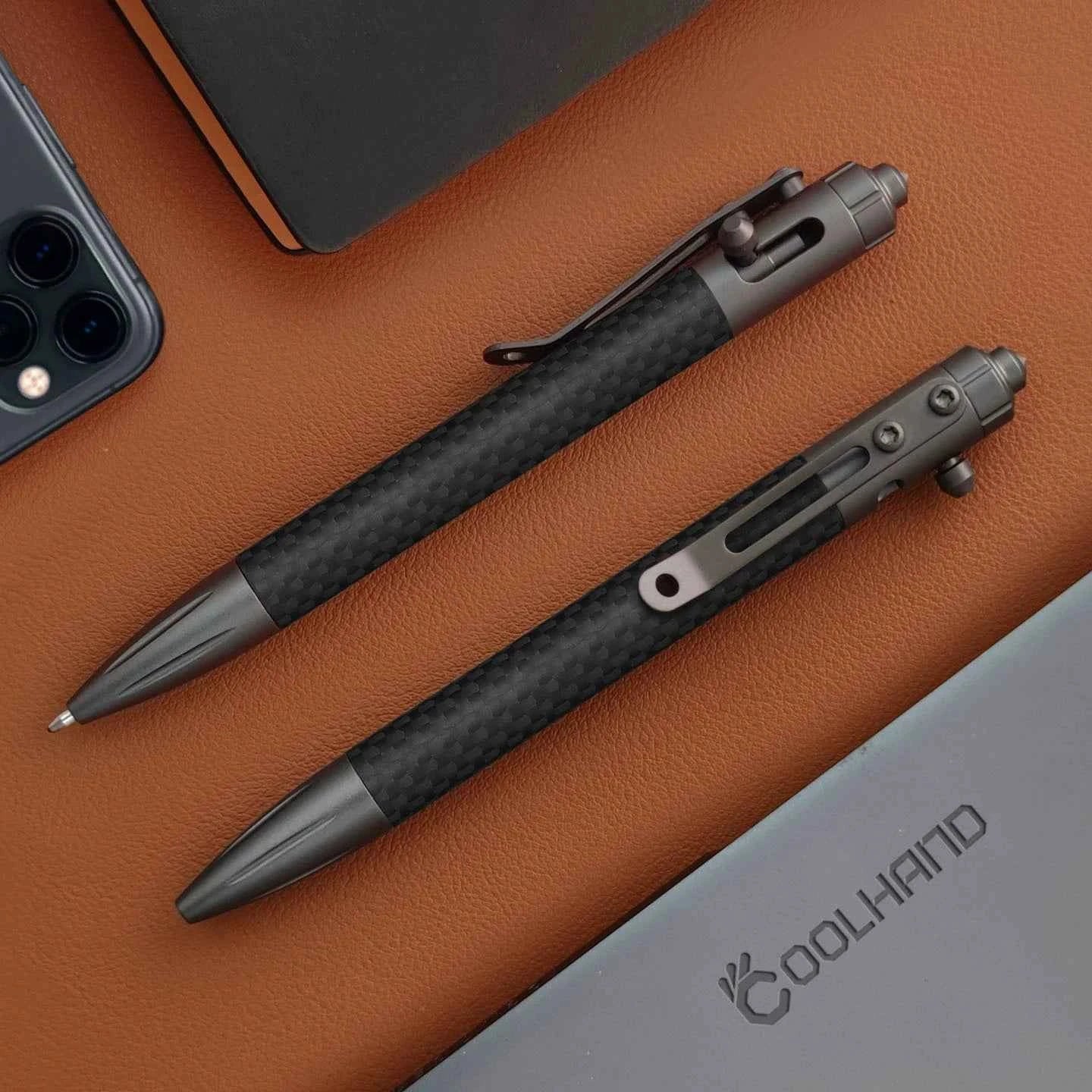 Tactical Carbon Fiber Pen for Self-Defense Includes 3 Refills