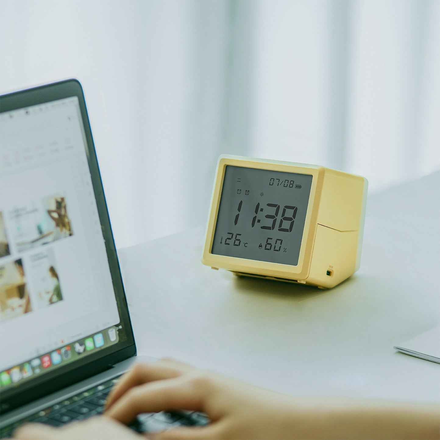 HBK Seesaw Alarm Clock with LED Night Light 3000K