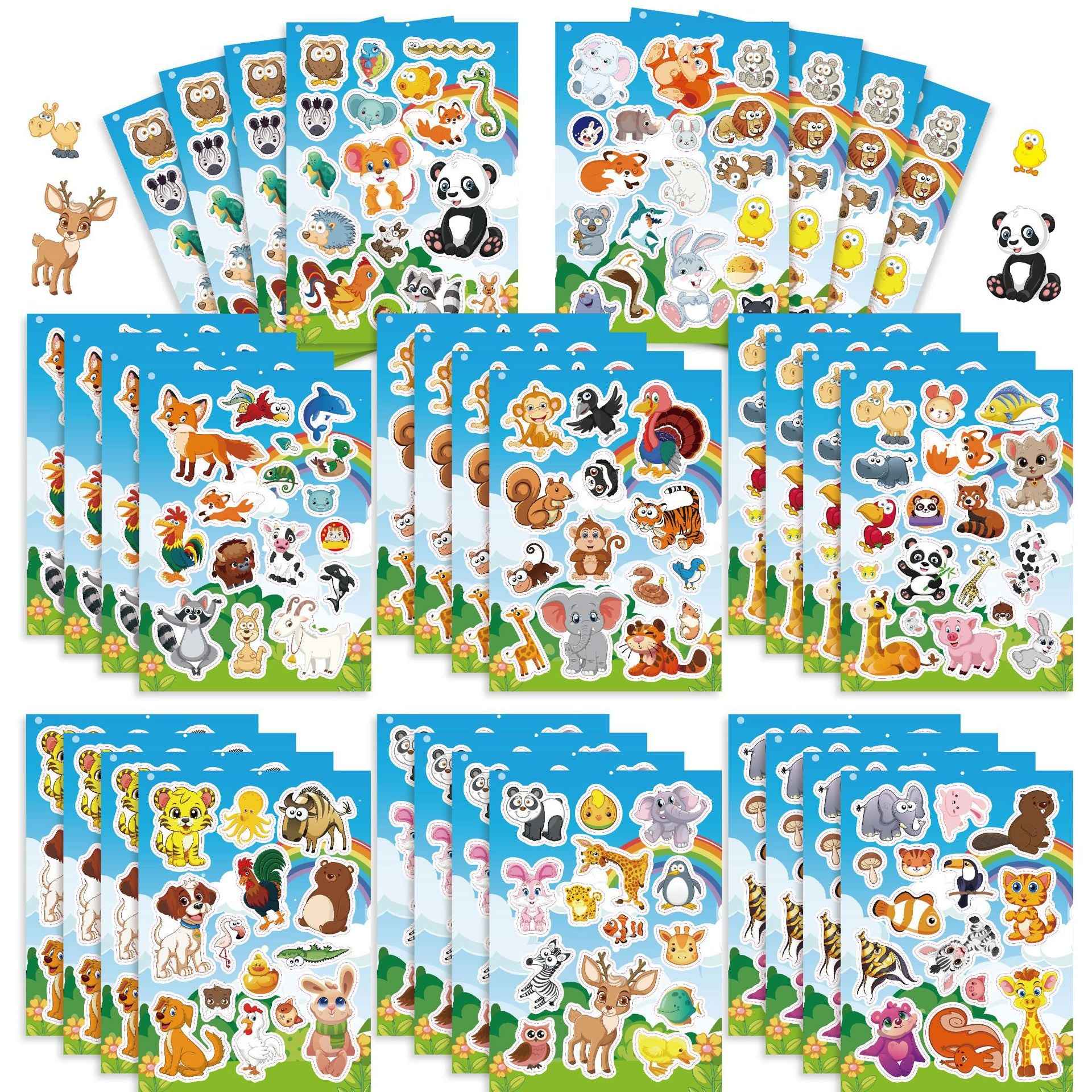 Make a Face Cartoon Animal Zoo Stickers for Kids 32 Sheets