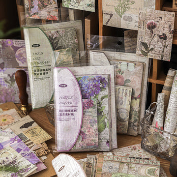 400-Piece Past Story Scrapbook Paper Set – 4 Timeless Designs