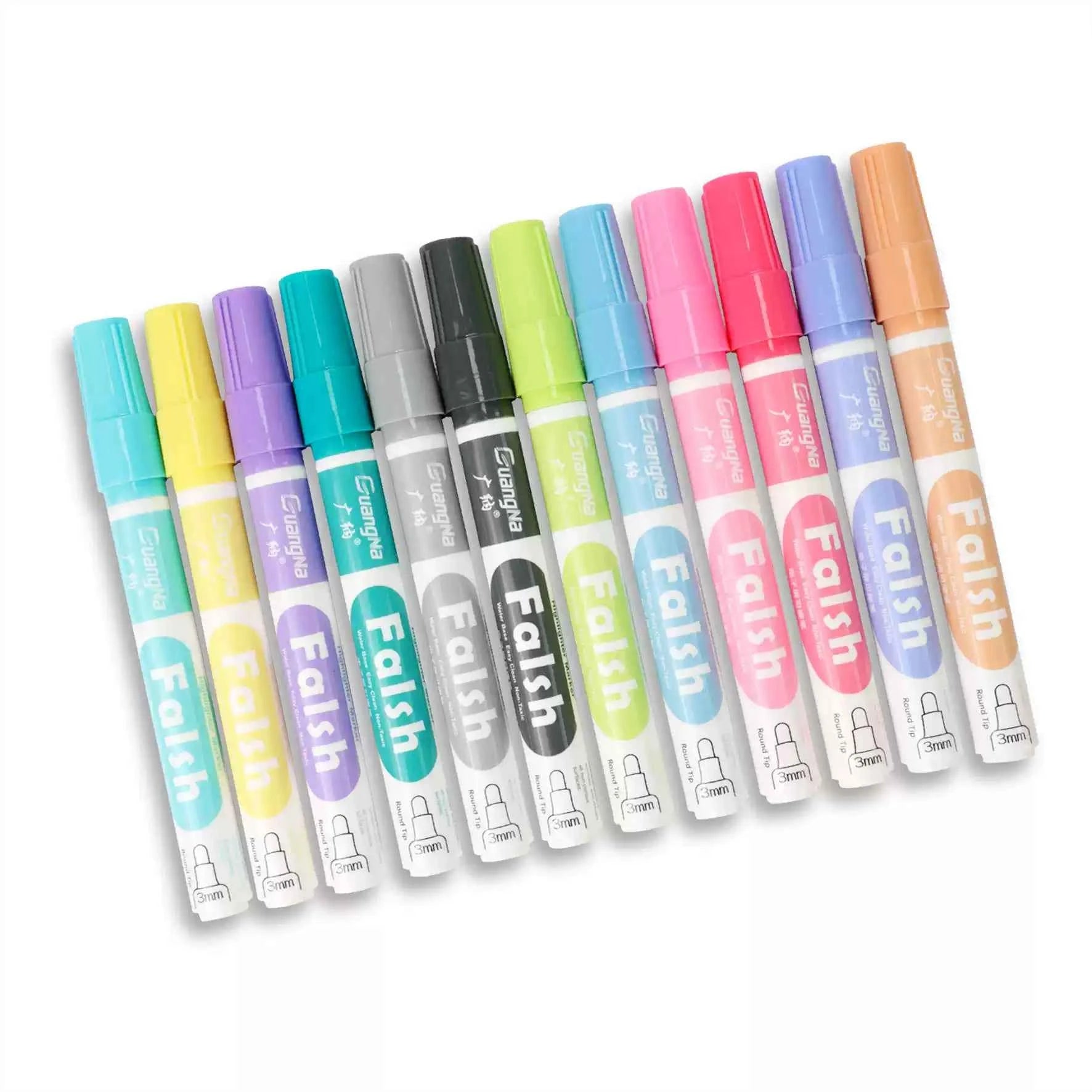 Guangna Liquid Chalk Marker Pen 12 Colors 3.0MM Round Tip