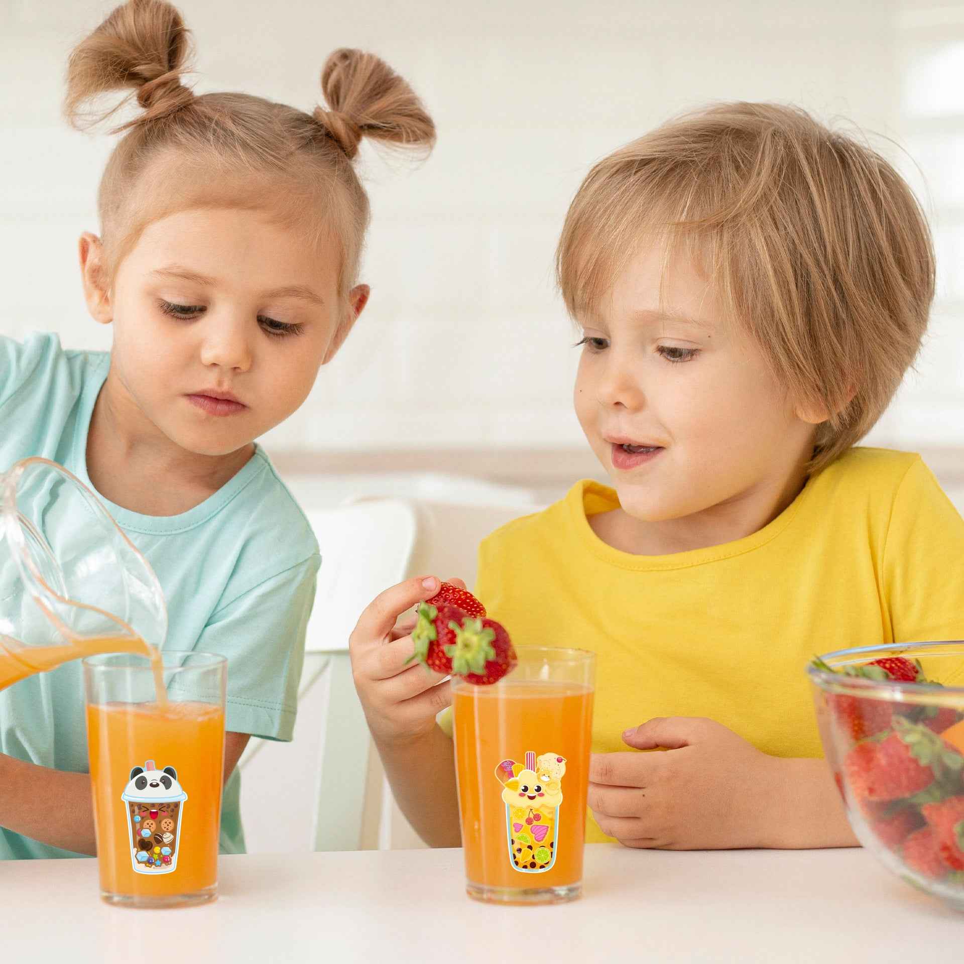 Make a Face Bubble Tea Stickers for Kids 24 Sheets