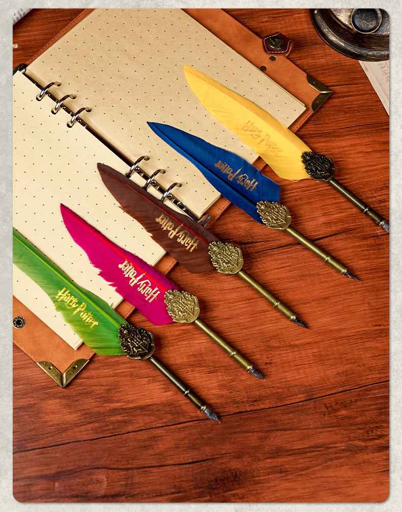 Harry Potter Feather Metal Dip Pen Set