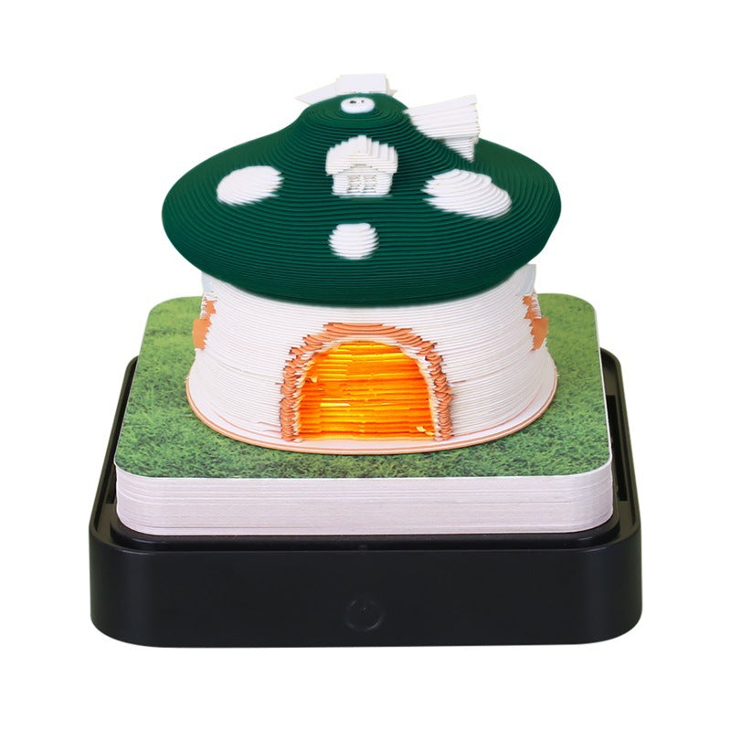 2024 Time Piece Mushroom Calendar Memo Pad with LED Lights