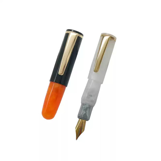 Caneta-tinteiro Super Mini Wancher - caneta de bolso de 65 mm com enchimento por conta-gotas, corpo em acrílico vibrante e pipeta